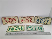5 Motor Cycle License Plates 86, 78,76,73,71
