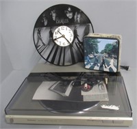 Technics Turn Table with Beatles Wall Clock and