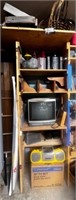 Shelves, Sony Boombox, TV's, Paper Shredder, Decor