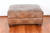 Brown Leather Ottoman