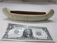 Small Red Wing Pottery birch canoe #734