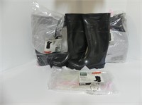 3 PAIR OF BLACK PVC BOOTS - SIZE 9