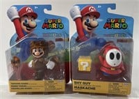 (2) New Jakks Super Mario Bros. Tanooki & Shy Guy