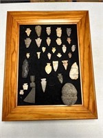 Framed Arrowheads & Indian Artifacts