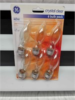 GE Crystal Clear 6-bulb pack 40W