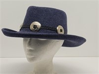 100% Wool Fedora Hat w/ Conchos