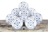 TWENTY ROYAL COPENHAGEN BLUE FLUTED BREAD PLATES