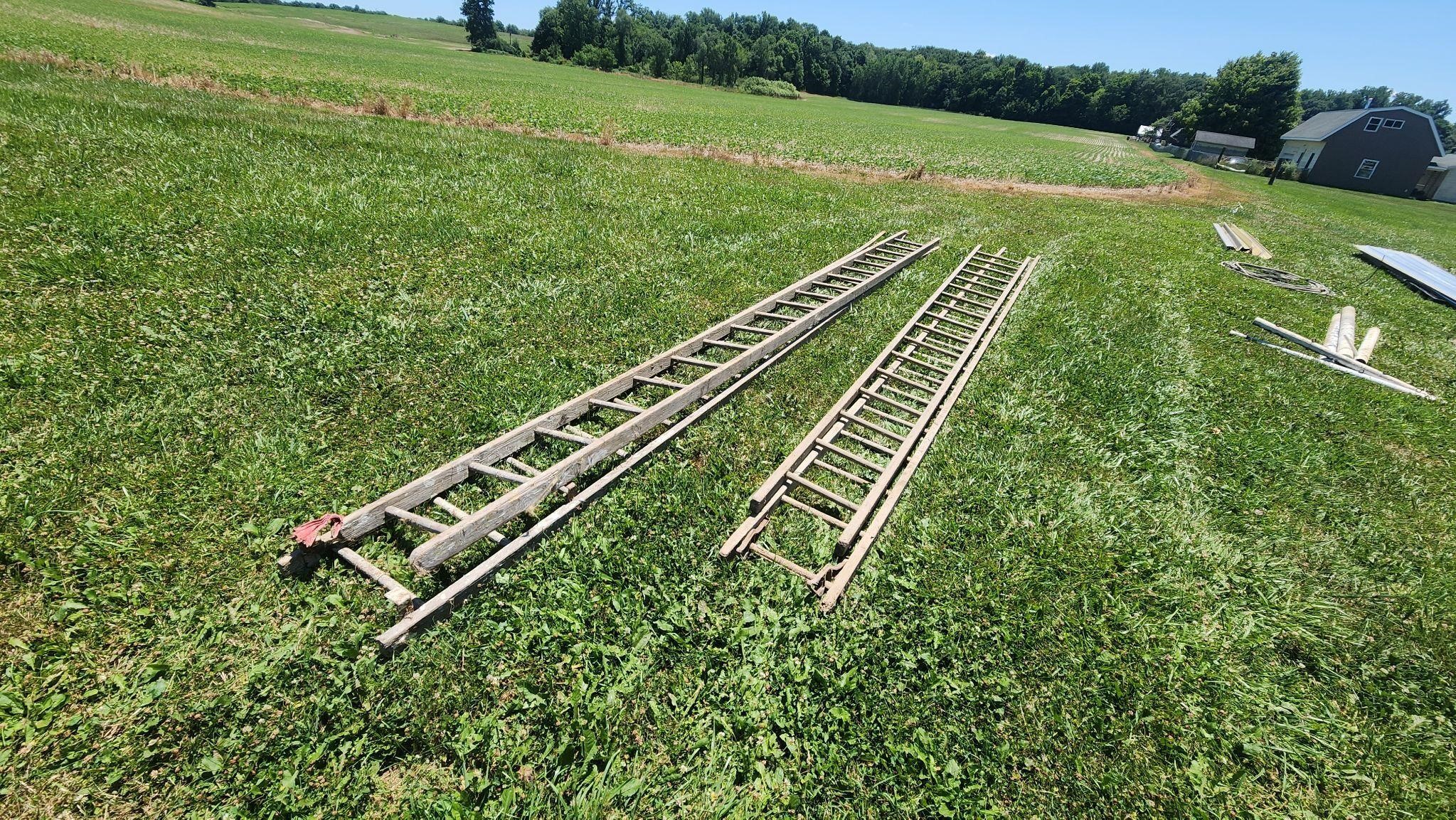 Pair of good wooden ladders