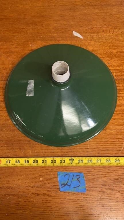 14” vintage green porcelain light shade