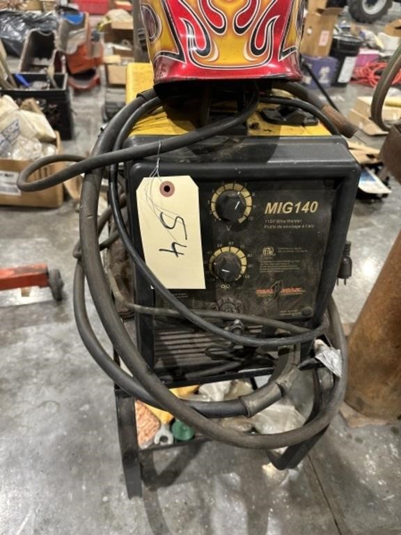 Real Gear Wire Welder, Mig 140, Welding Cart