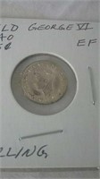 1940 NFLD Sterling 5 Cent Coin George VI EF-45