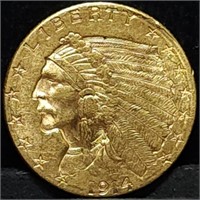 1914-D $2.50 Indian Gold Quarter Eagle High Grade