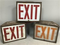 Vintage Metal and Plastic Exit Signs