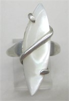 Sterling Silver Abstract Mother of Pearl Ring