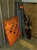 ROAD WORK AHEAD SIGN & HOLDER- FOLDING CAMP CHAIR
