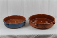 Lg Terracotta Handled Bowls