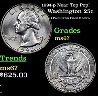 1994-p Washington Quarter Near Top Pop! 25c Graded