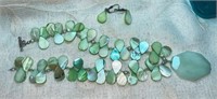 Fashion Statement Necklace & Earrings, Mint