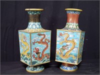 Pair of Chinese cloisonné vases