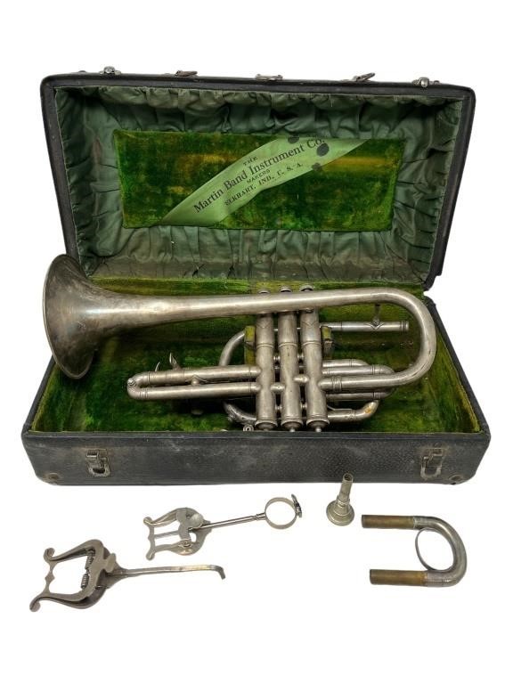 Antique Lyon Healy silver plated corner instrument