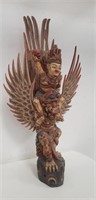 Wood carving Wisnu riding Garuda, Origin: Bali