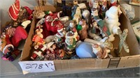Lots of Christmas figurines and decorations