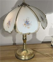 Vintage brass six panel touch lamp
