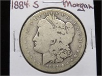 1884 S MORGAN SILVER DOLLAR 90%