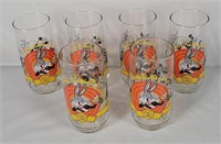 6 Bugs Bunny 50th Anniversary Glasses