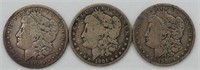 (3) 1901 S, S & O Morgan Silver Dollars