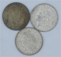 (3) 1921 P,P & D Morgan Silver Dollars