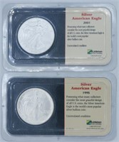 2001 & 1995  UNC Silver American Eagle