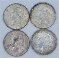 (4) 1922 P,P, & S Peace Silver Dollars