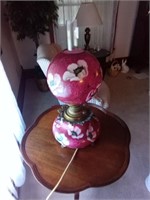 Antique Hand Painted Electric Oil Lamp