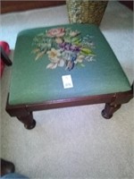 Early Needle Point Foot Stool