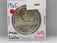 1965 Canada 80% Silver $1 Dollar