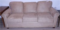 Lot #4844 - Beige Microfiber three cushion