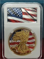 Colorized Plated Walking Liberty Coin in Slab