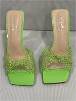 vivianly clear chunky block high heels mesh size 6