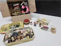 Vintage Tin, Pin Cushions Sewing Notions Lot