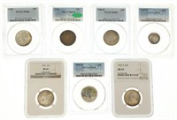 1947 - 1960 US 25C & 10C SILVER COINS NGC & PCGS