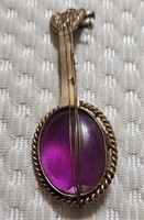 Amethyst Banjo Brooch