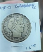 1908 O Barber silver half dollar