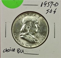 1957-D Franklin Half Dollar Ch. BU