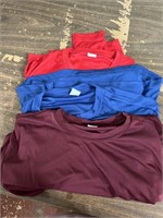 adults large 3 total  maroon and blue short sleeve