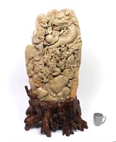 Enormous Chinese Carved Hardstone Dragon Empire