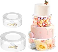2 Pack LED Acrylic Cake Stands 8'' and 10''