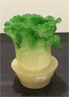 Vintage Chinese cabbage resin piece measuring 5
