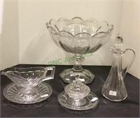 Vintage clear glass lot includes a beautiful