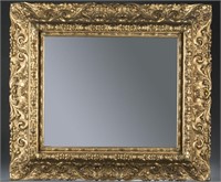 Molded gilt gesso square mirror. 19th / 20th cen.